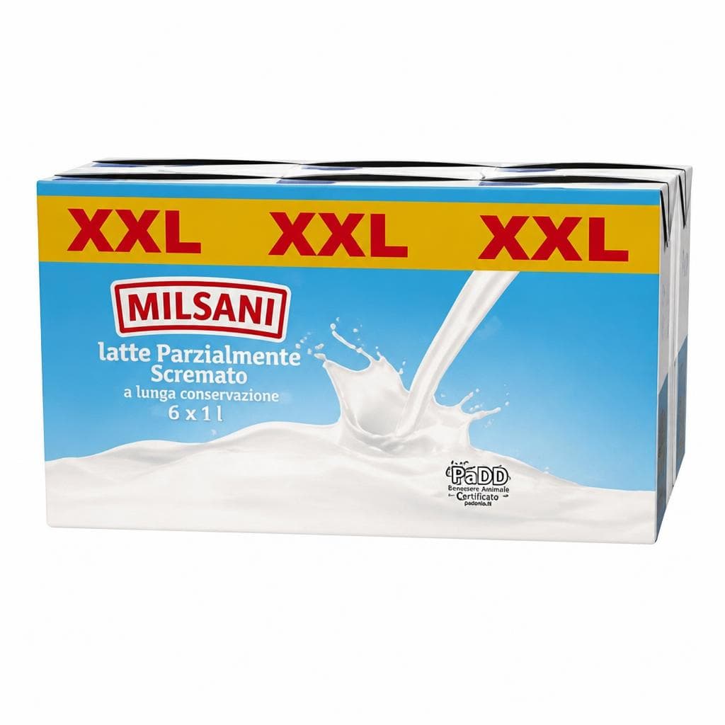 Milsani latte parzialmente scremato, 6 x 1 l – ALDI
