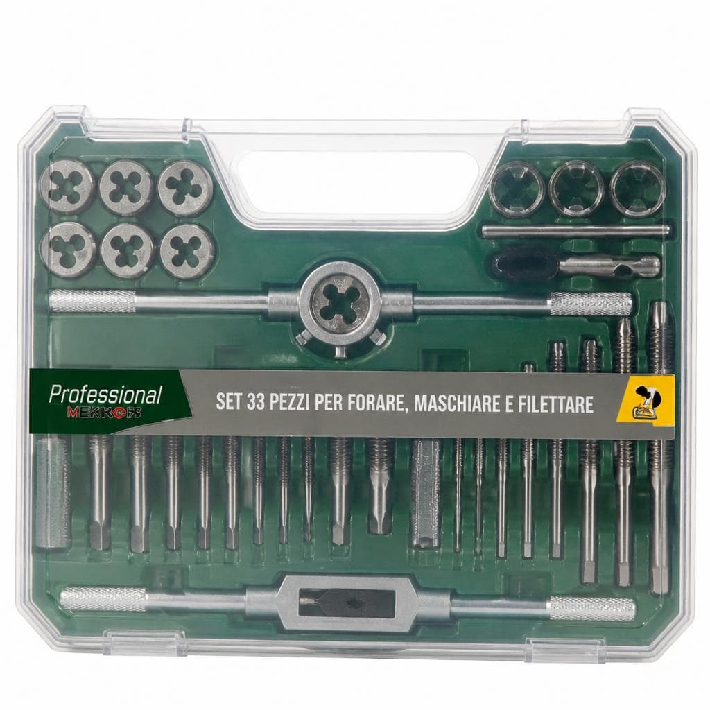 Set per forare, maschiere e filettare, 33 pezzi Professional Keiros – Eurospin