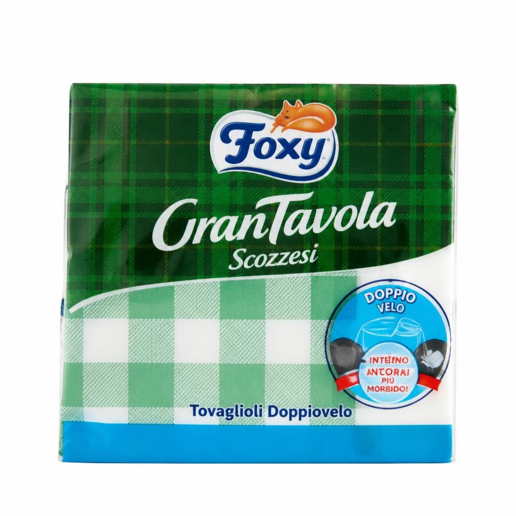 Tovaglioli GranTavola Scozzesi doppiovelo, 100 tovaglioli Foxy – Iper La grande i