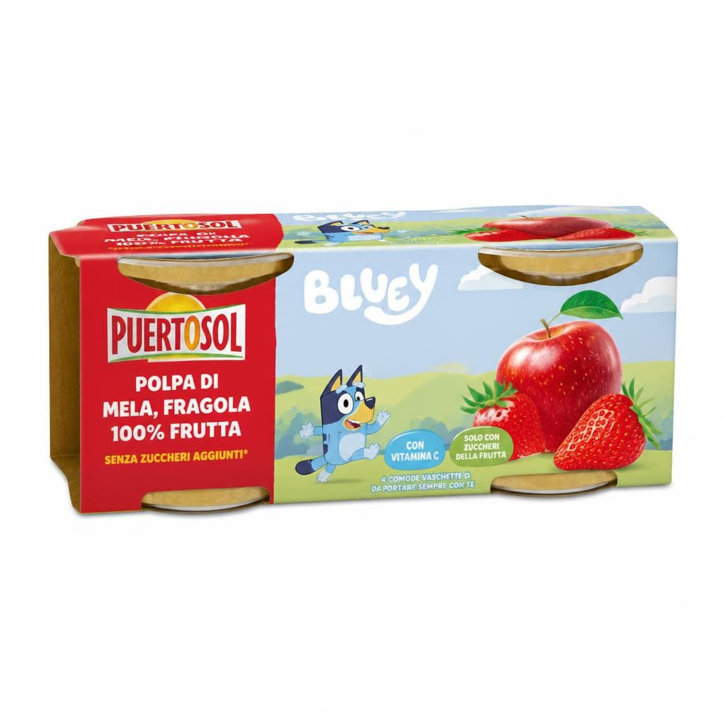 Puertosol Polpa mela fragola Bluey, 4 x 100 g – Eurospin
