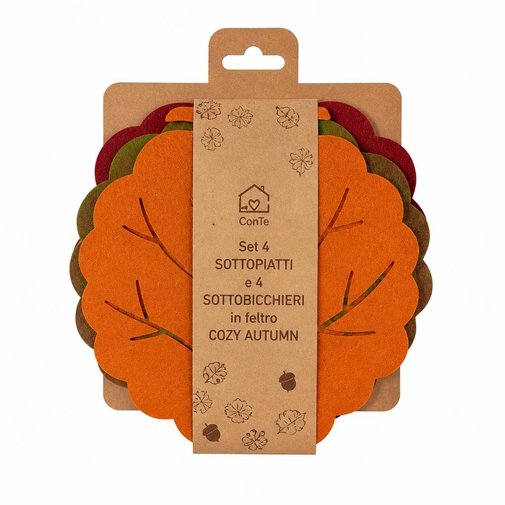 Set sottopiatti e sottobicchieri, 4 sottopiatti e 4 sottobicchieri Cozy Autumn – Iper La grande i
