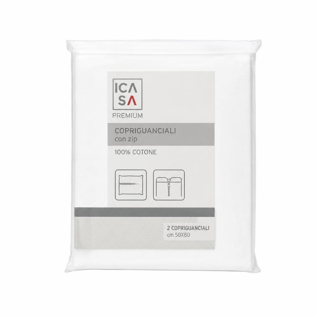 2 copriguanciali con zip Casa Premium, cm 50x80 – Bennet