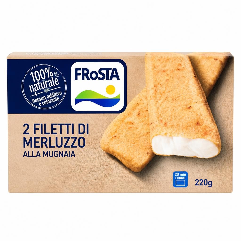 Filetti di merluzzo alla mugnaia surgelati Frosta, conf. da 2, g 220 – Bennet