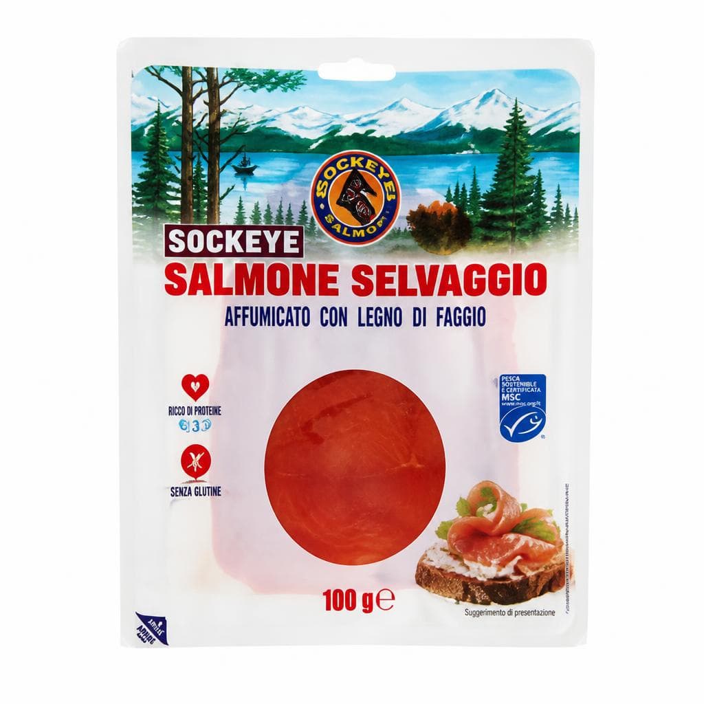 Salmone selvaggio affumicato con legno di faggio 100 g in offerta da Dpiù