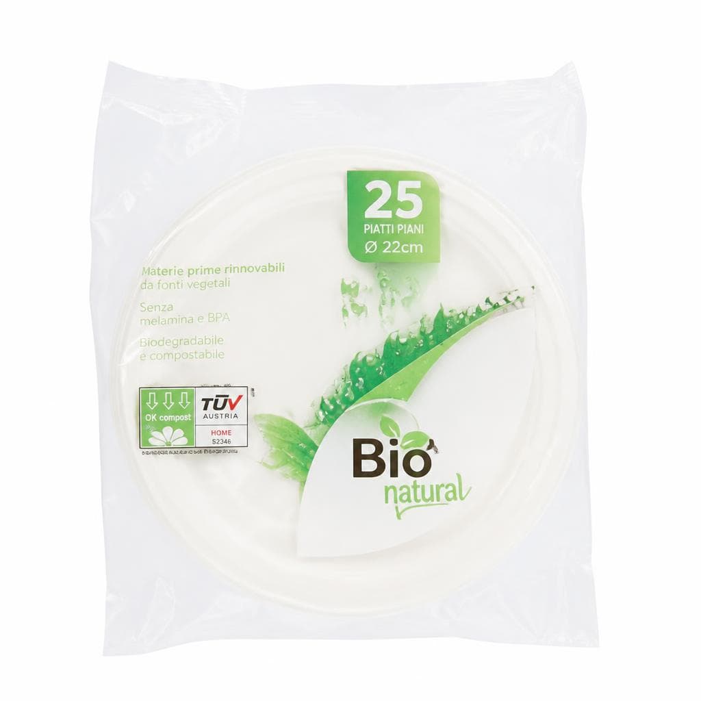 Piatti o bicchieri in bioplastica 25 pezzi in offerta da Carrefour
