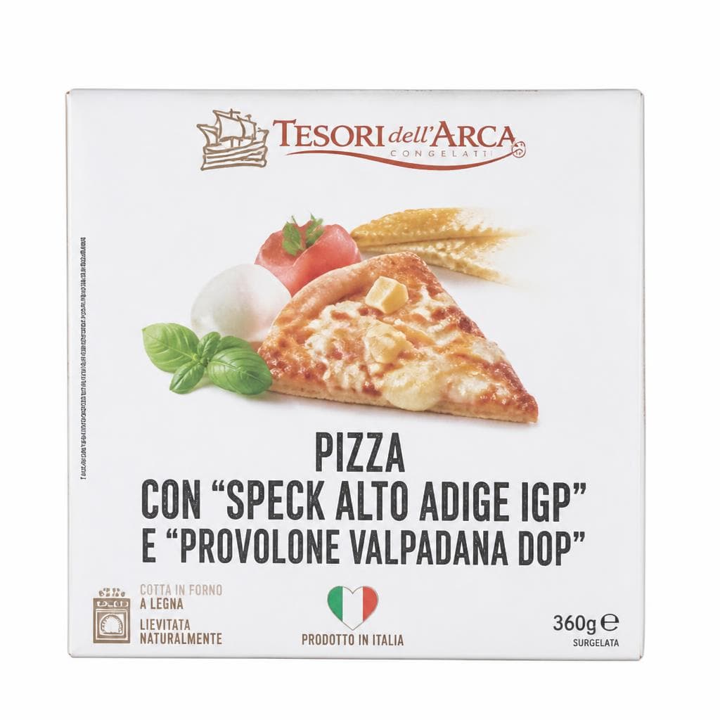 Pizza speck Alto Adige IGP e provolone Valpadana DOP, 360 g Tesori dell'Arca – Panorama