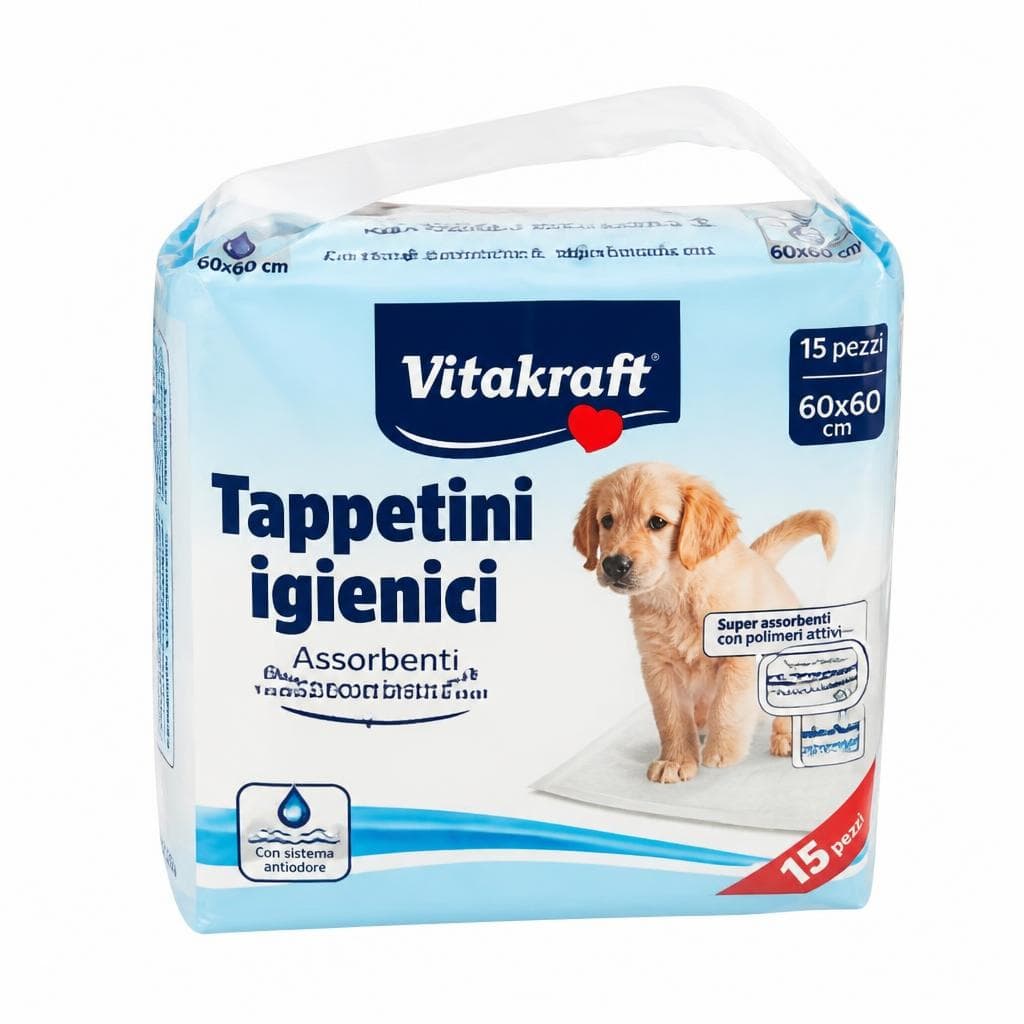 Tappetini Igienici Assorbenti Vitakraft, conf 15 pezzi mis 60x60 cm – Carrefour