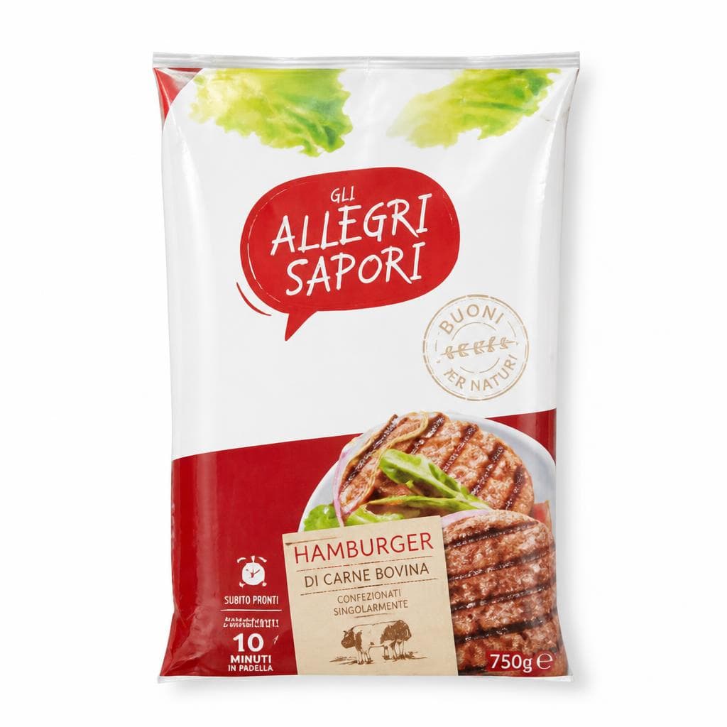 Hamburger di carne bovina Gli Allegri Sapori, 750 g – Penny