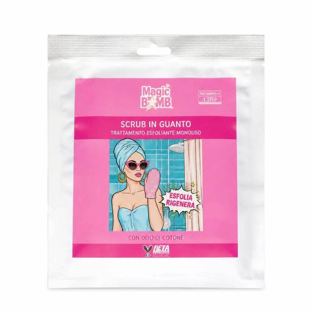 Magic Bomb trattamento scrub in guanto monouso, 1 pezzo – Dm