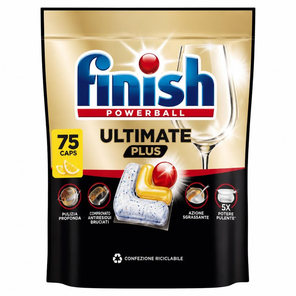 Finish powerball ultimate plus lavastoviglie, 75 caps – Acqua & Sapone