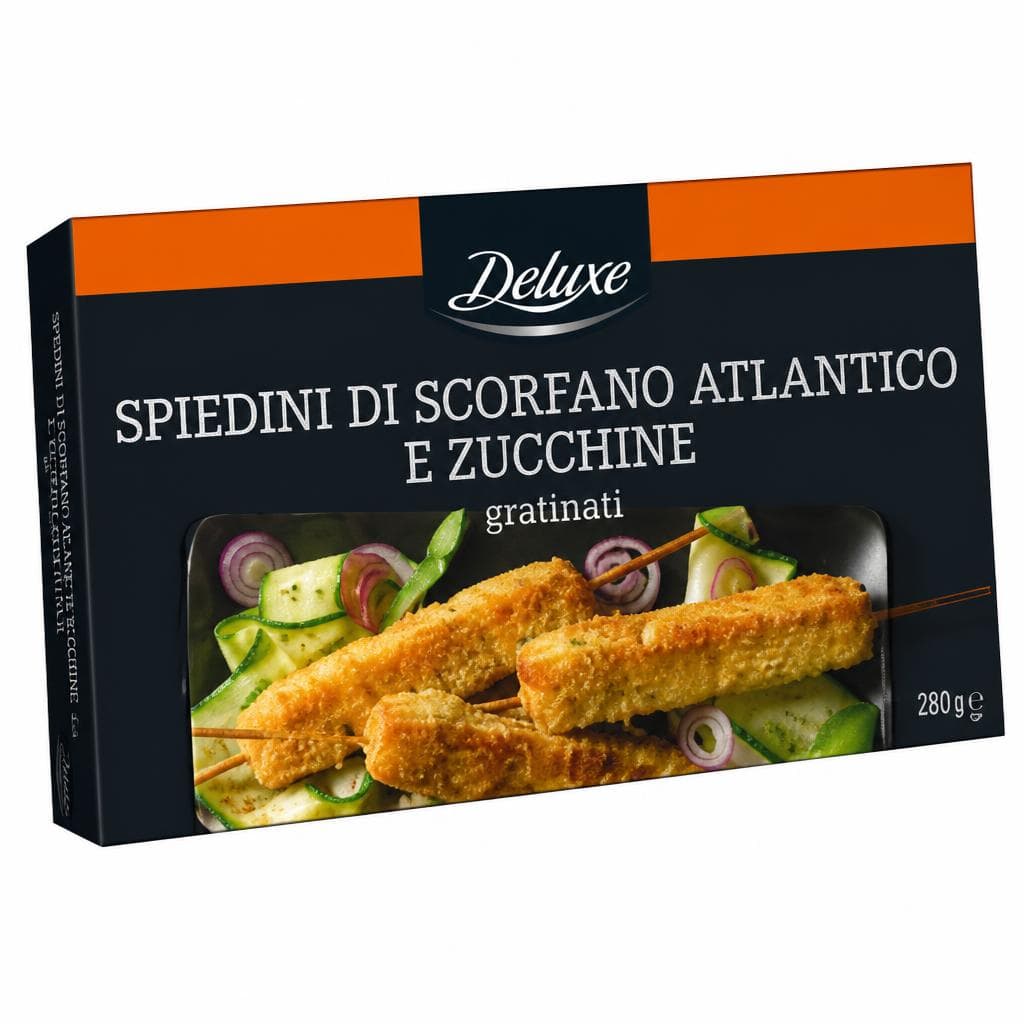 Deluxe Spiedini gratinati di scorfano atlantico e zucchine, 280 g confezione – Lidl