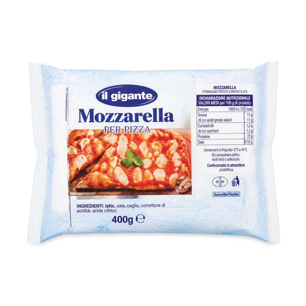 il gigante Mozzarella per pizza, 400 g – Il Gigante