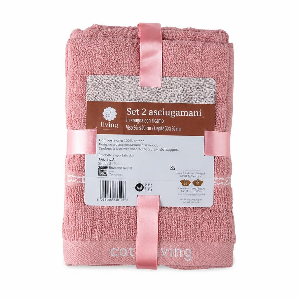 Set 2 asciugamani Boho, 1 ospite 30x50 cm, 1 viso 50x90 cm – Il Gigante