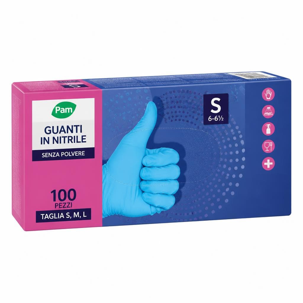 Guanti in nitrile Pam, 100 pezzi – Panorama