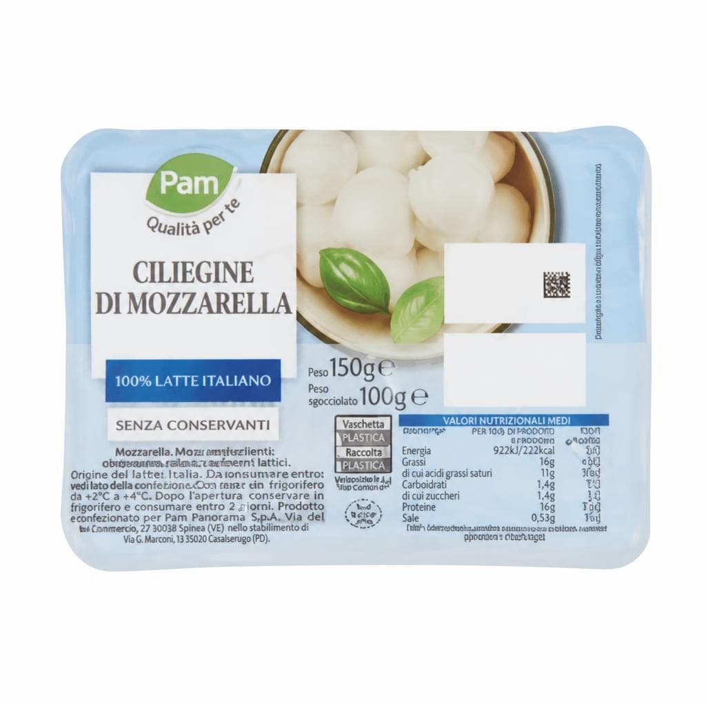 Ciliegine di mozzarella, 150 g Pam – Panorama