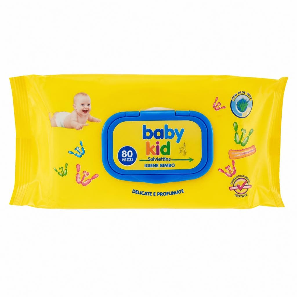 Baby Kid salviette umidificate igiene bimbo, 80 pezzi – Dpiù