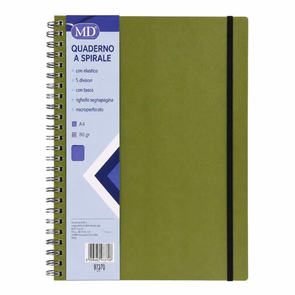 Quaderno a spirale con elastico MD in offerta da MD
