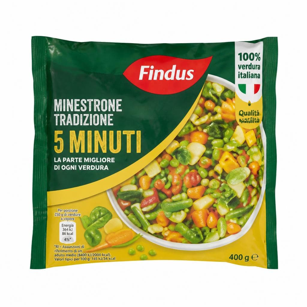 Minestrone tradizione 5 minuti Findus, 600 g – Bennet