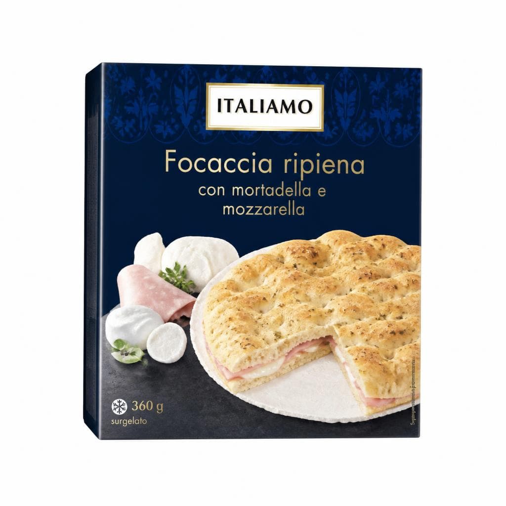 ITALIAMO Focaccia ripiena con mortadella e mozzarella, 360 g – Lidl