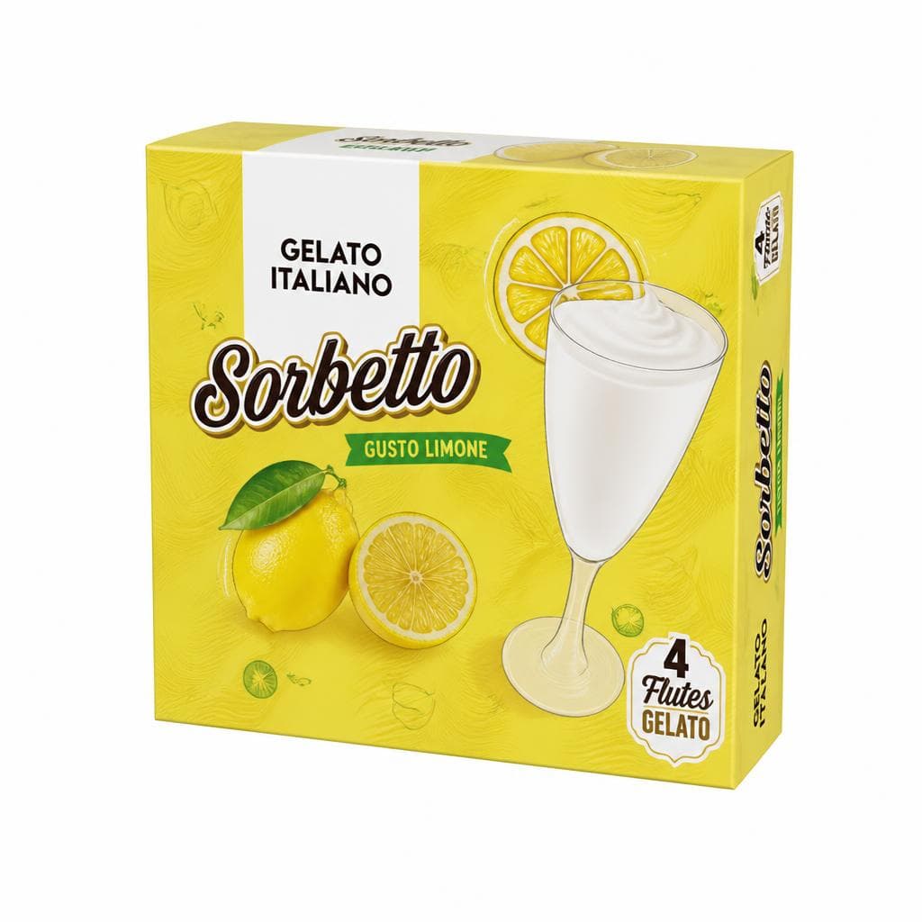 Sorbetto gusto limone 4 flutes, 260 g Gelato D'Italia in offerta da Panorama