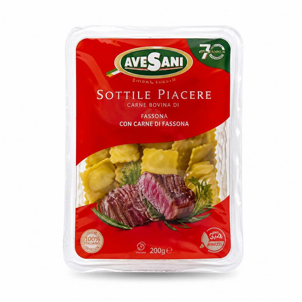 AveSani ravioli con carne Fassona, 200 g + 200 g – Dpiù