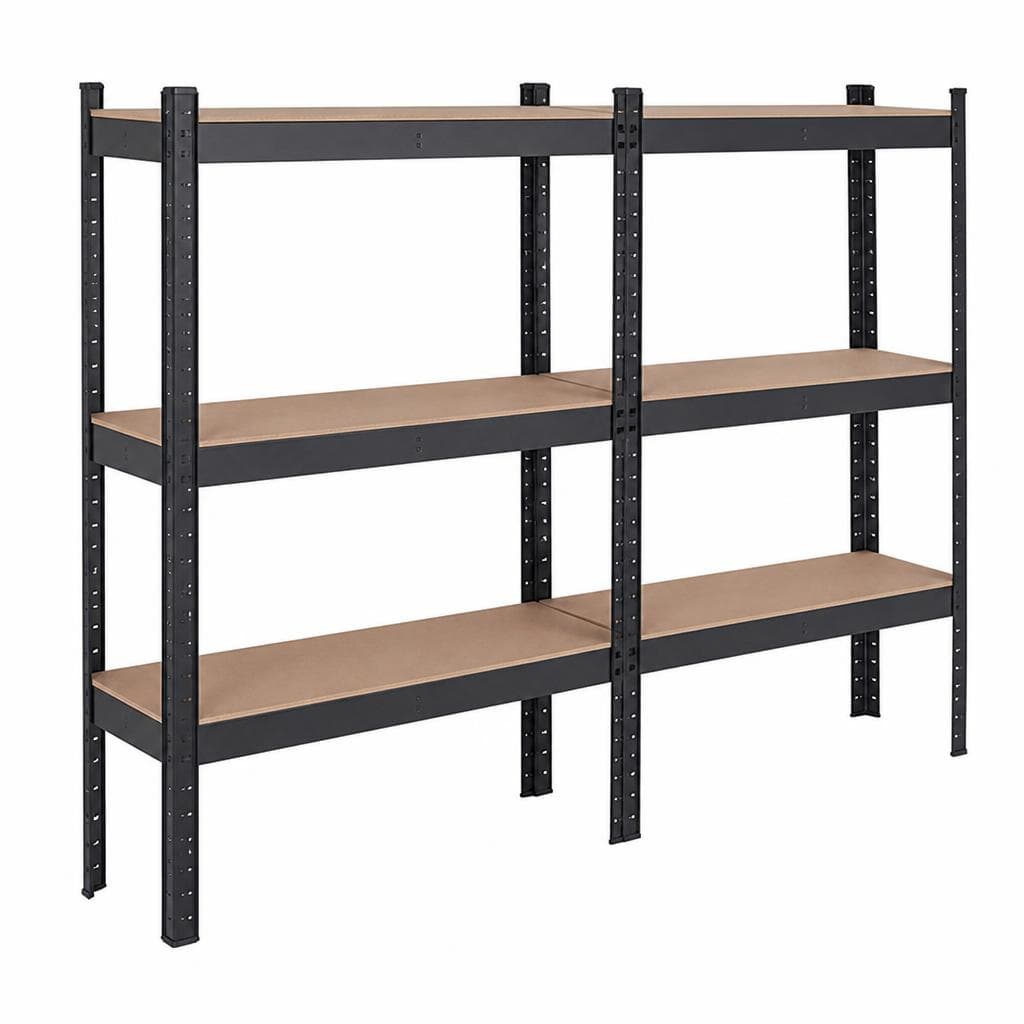 Confezione 2 scaffali con struttura in metallo 4 ripiani in MDF, 90x40x180h cm – Il Gigante