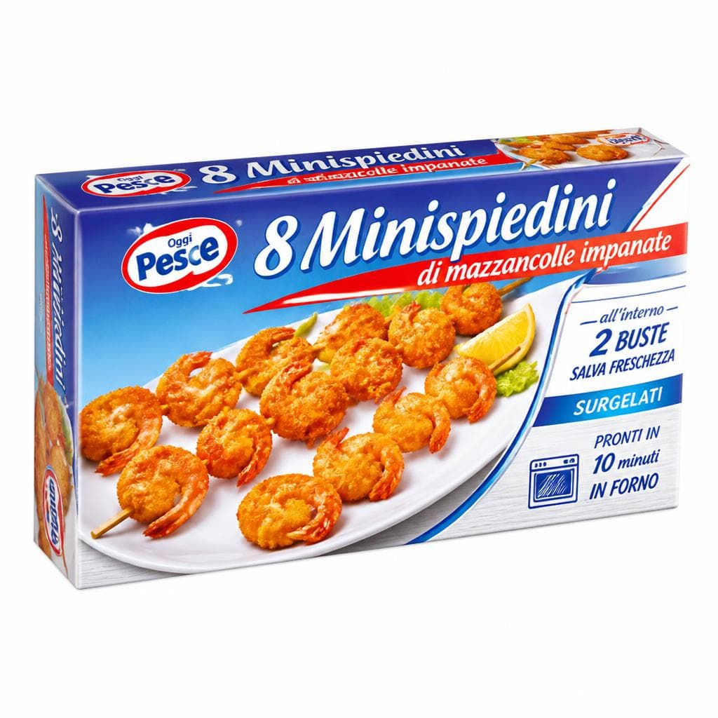 Minispiedini di mazzancolle impanate surgelate Oggi Pesce, 240 g – Bennet