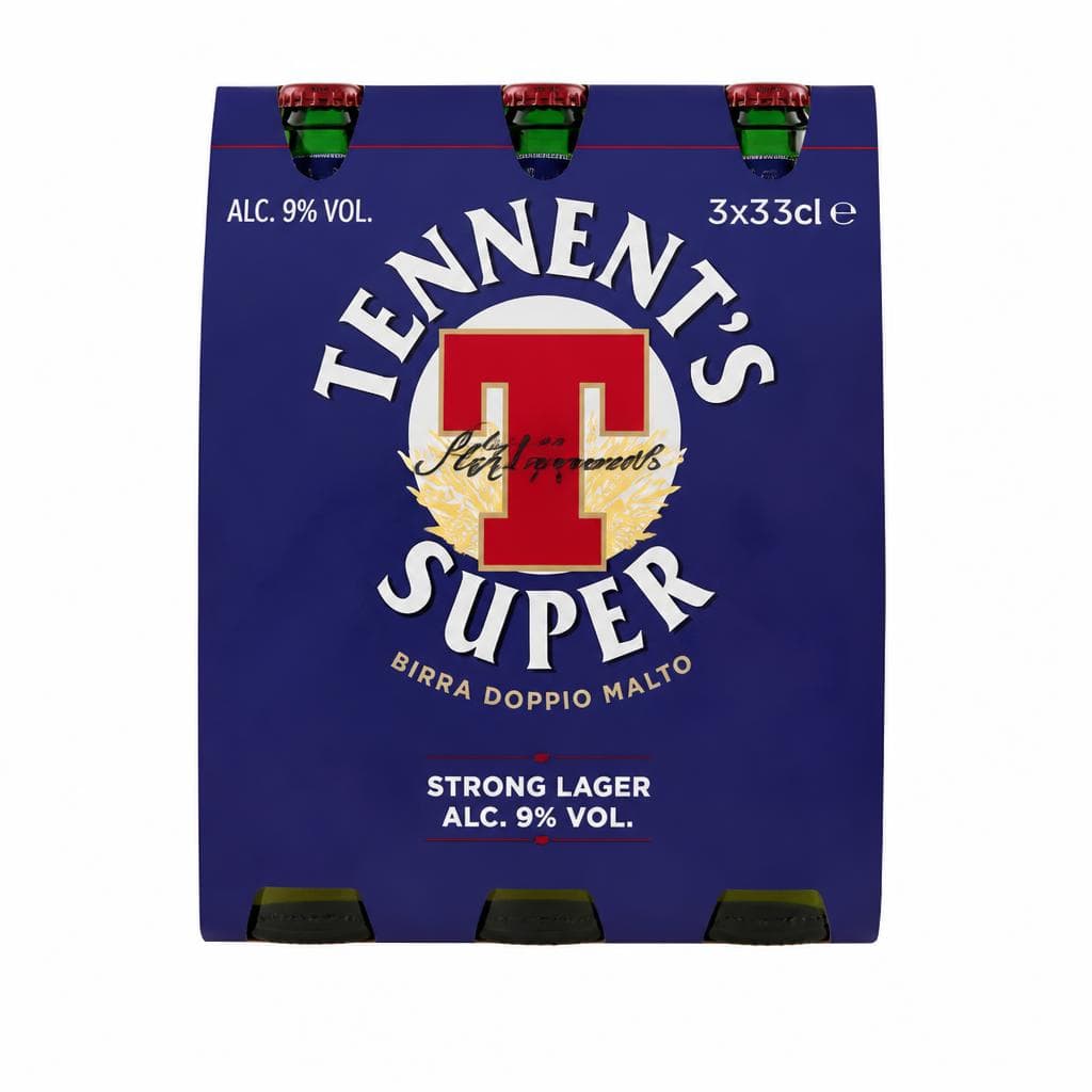 Tennent's Super birra strong lager doppio malto, 3 x 275 ml – Dpiù