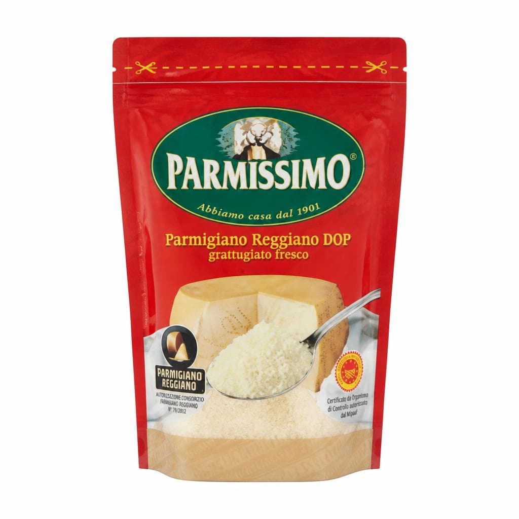 Parmigiano Reggiano DOP Parmissimo grattugiato fresco, 90 g – Il Gigante