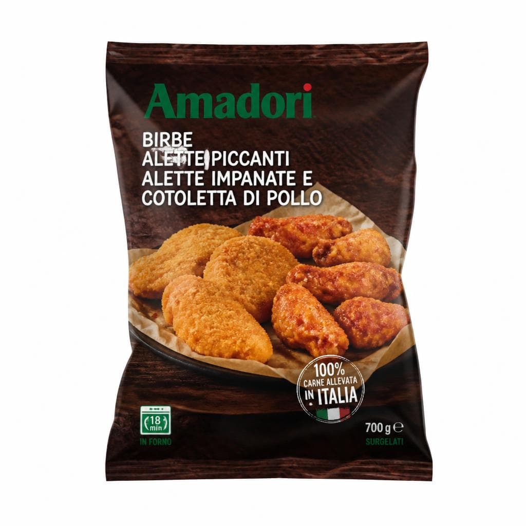 Birbe, Alette Piccanti, Alette Impanate e Cotoletta di Pollo Amadori, 700 g – Bennet