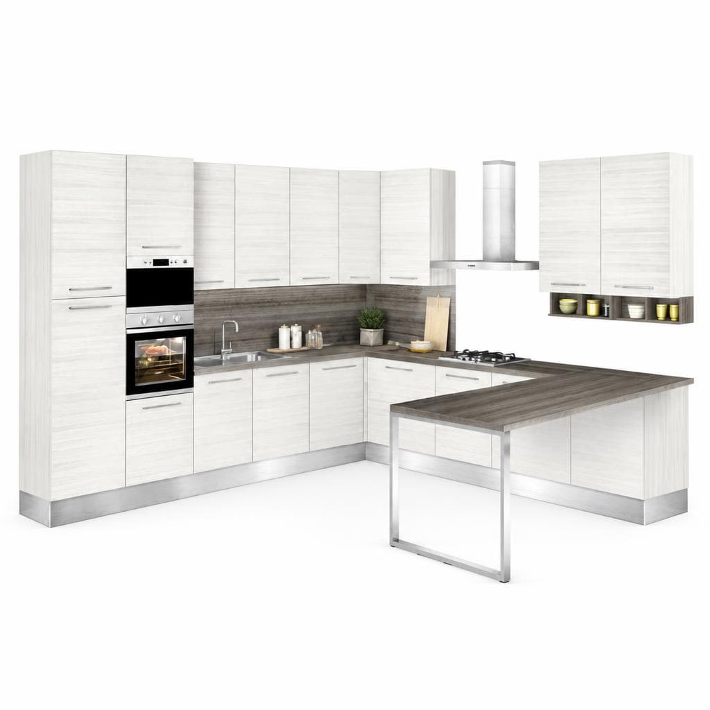 Cucina composizione tipo Bianco Neve – Mondo Convenienza
