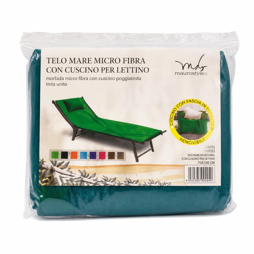 Telo mare micro fibra con cuscino per lettino 70x190 cm in offerta da Maury's