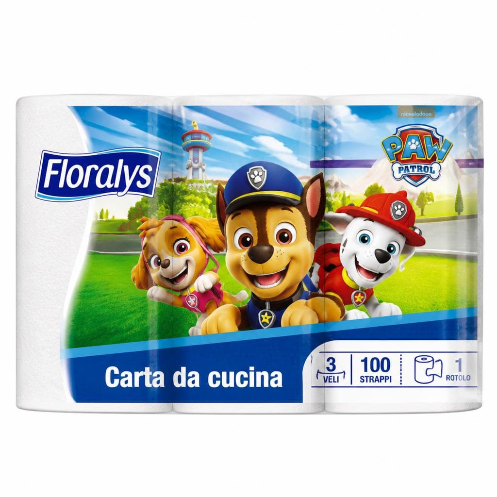 Floralys Paw Patrol carta da cucina 3x 100 fogli in offerta da Lidl