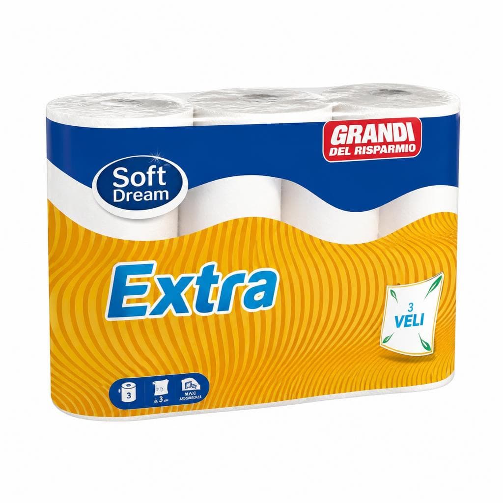 Asciugatutto Soft Dream Extra, 8 rotoli, 3 veli, 50 strappi – Eurospin