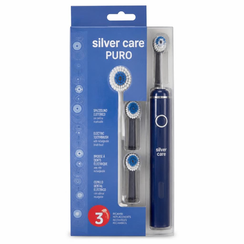Spazzolino elettrico + 3 ricambi Silver Care Puro – Bennet