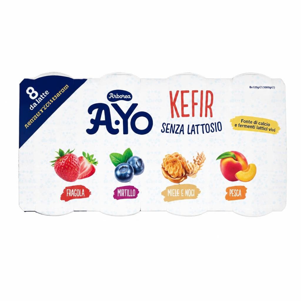 Kefir senza lattosio gusti assortiti, 125 g x8 A-yo – Iper La grande i