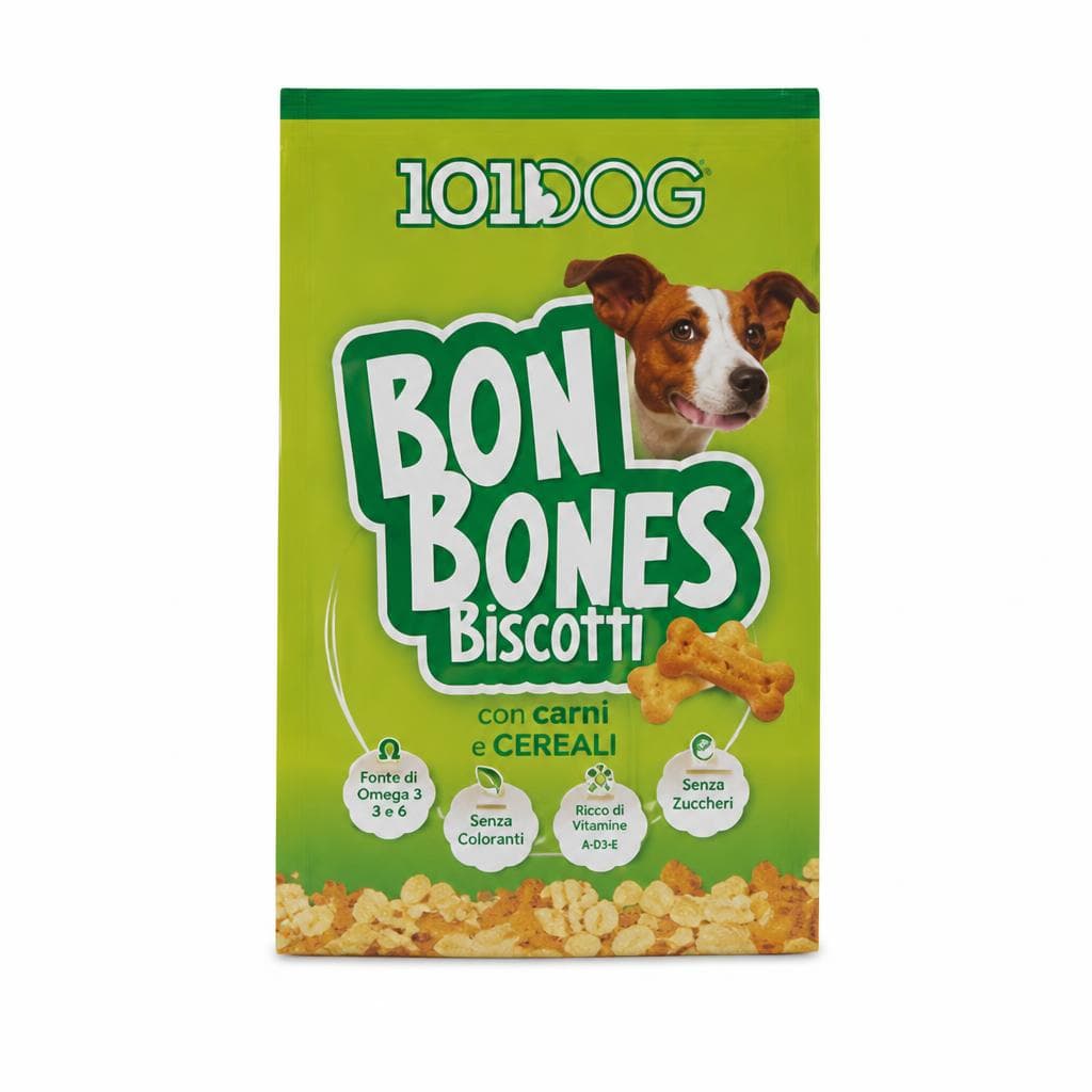 101Dog Bon Bones biscotti con carni e cereali, 500 g – Dpiù