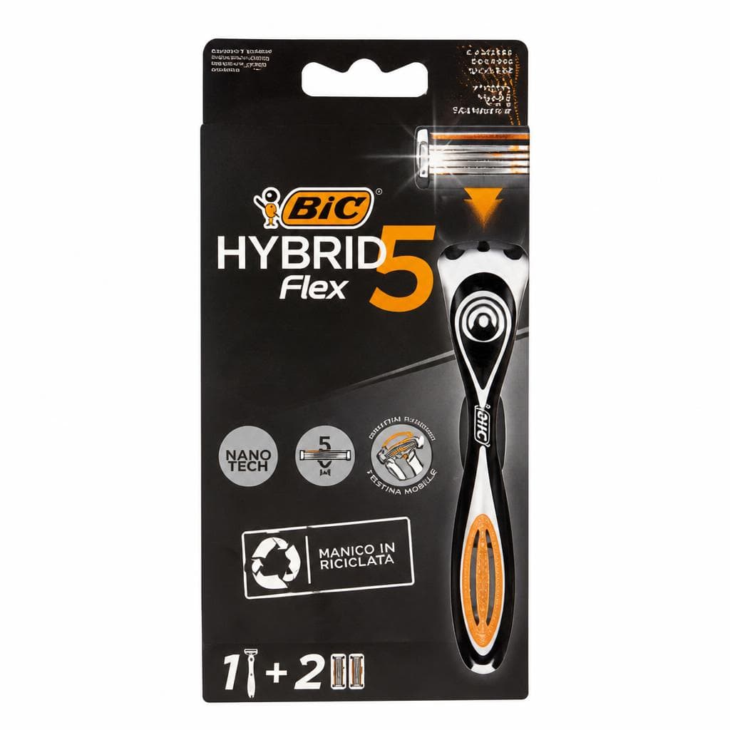Bic Hybrid Flex 5 rasoio 1 manico + 2 lamette in offerta da Bennet