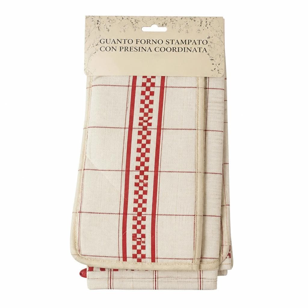 Guanto forno stampato con presina coordinata in offerta da Bennet