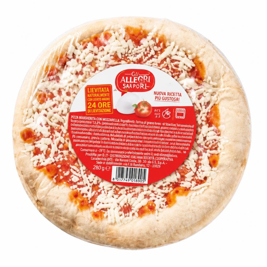 Pizza Margherita Gli Allegri Sapori 4 x 280 g = 1,12 kg in offerta da Penny