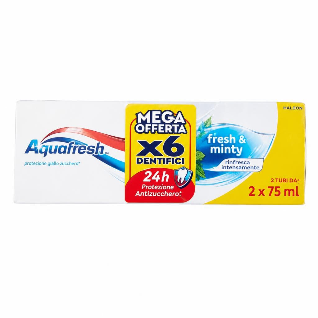 Aquafresh dentifricio Fresh & Minty, 6x75 ml – Il Gigante