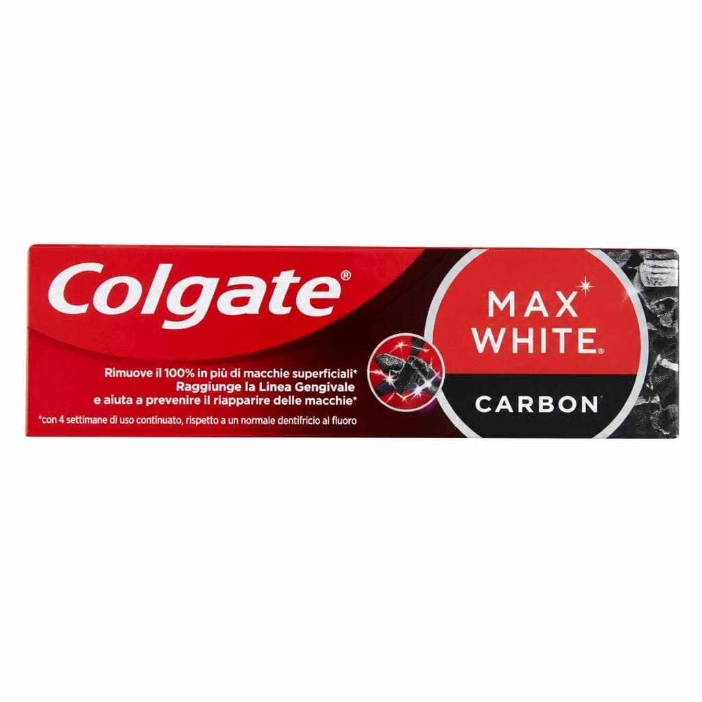 Dentifricio Max White Optic o Carbone Colgate, conf. 2 pezzi da 75 ml – Carrefour