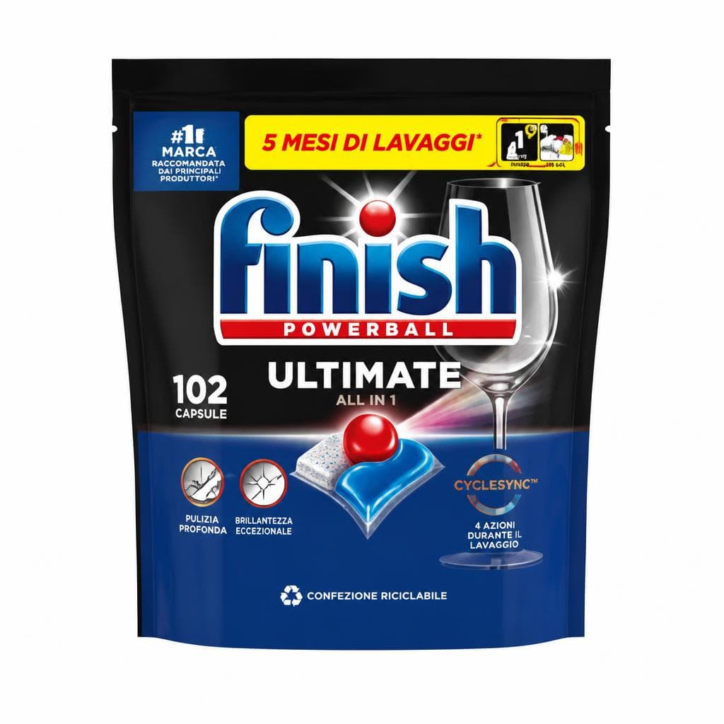Pastiglie per la lavastoviglie x102 o x96 caps Finish in offerta da Iper La grande i