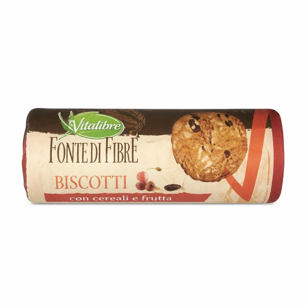Vitalibre biscotti con cereali e frutta Fonte di Fibre, 250 g – Dpiù