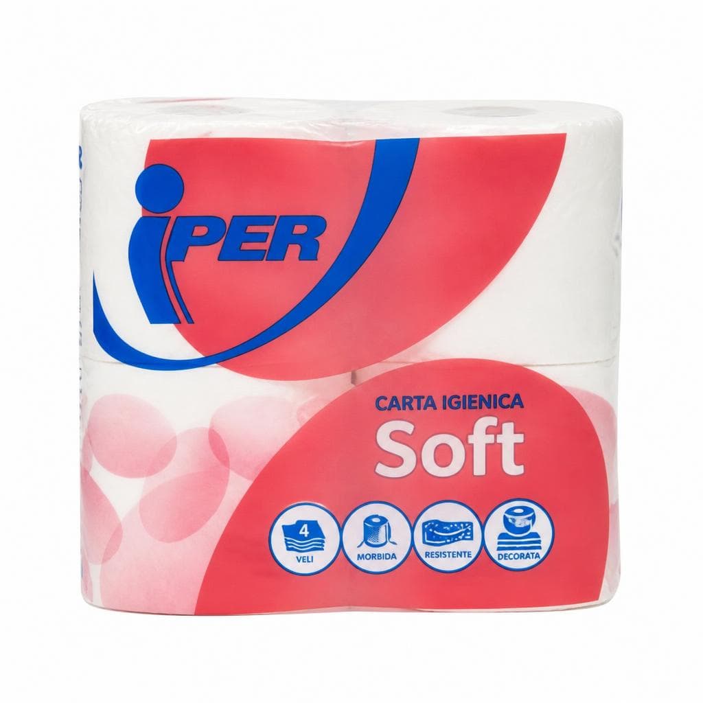 Carta igienica Soft 4 veli, 4 rotoli Iper – Iper La grande i