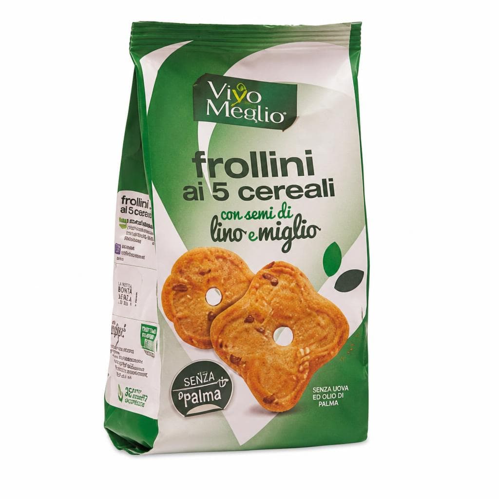 Frollini ai 5 cereali Vivo Meglio con semi di lino e miglio 350 g in offerta da MD