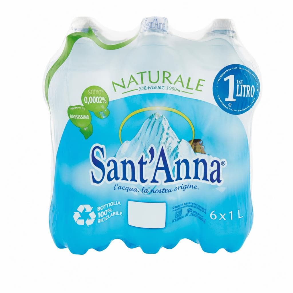 Acqua naturale o frizzante Sant'Anna, 6 x 1 L – Bennet