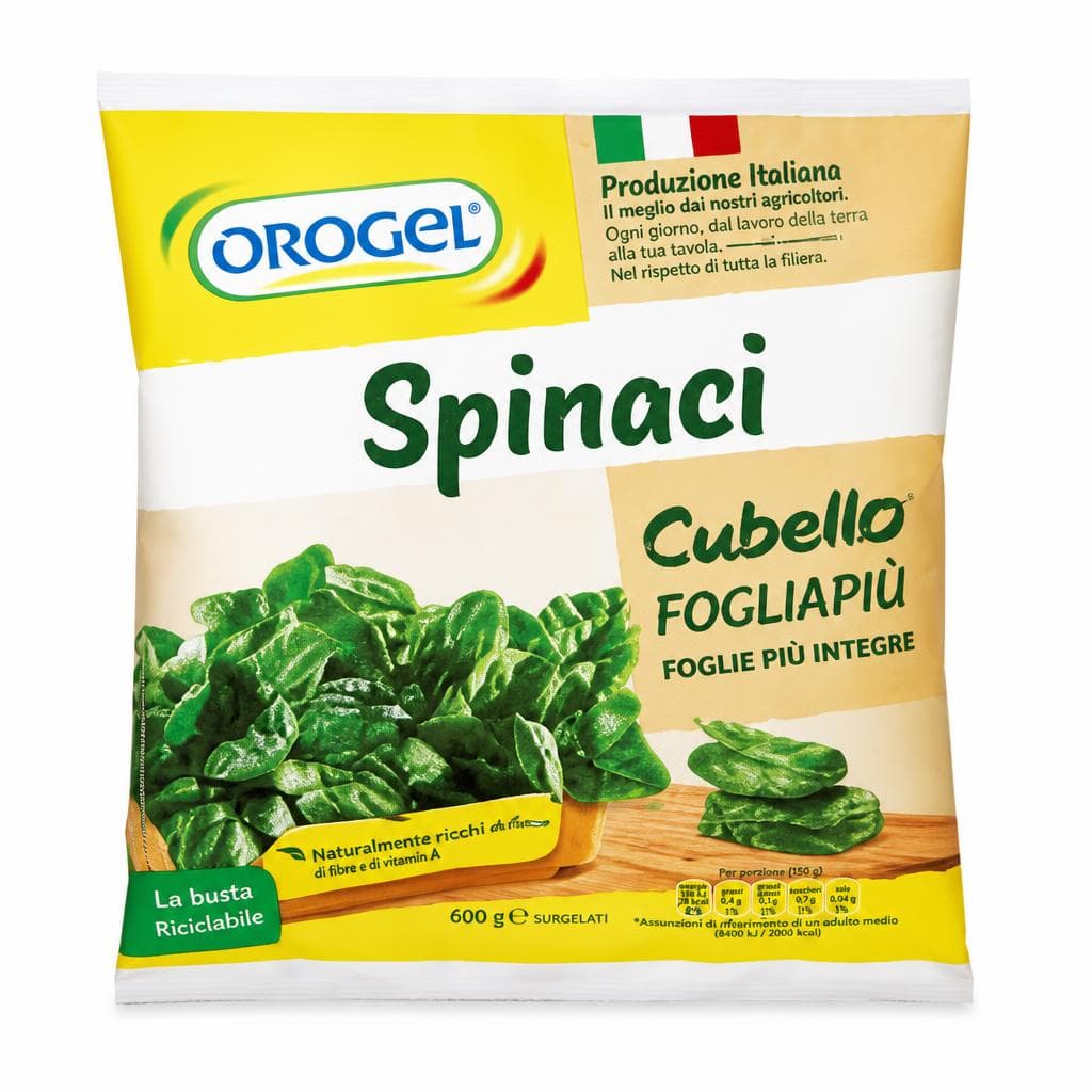 Spinaci Cubello Fogliapiù Orogel, 600 g – Esselunga