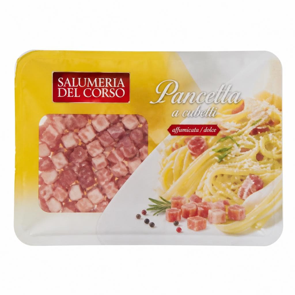 Salumeria del Corso pancetta affumicata / dolce a cubetti, 2 x 80 g – Dpiù