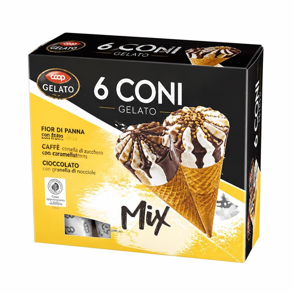 6 coni gelato "Mix" 6 coni, 450 g Il Re del Gelato in offerta da Panorama